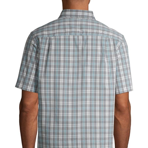 🆕George Men’s Plaid Poplin Short Sleeve Shirt - Picture 5 of 6